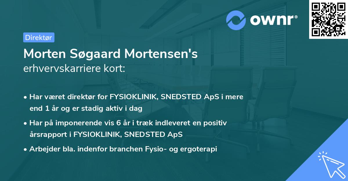 Morten Søgaard Mortensen's erhvervskarriere kort