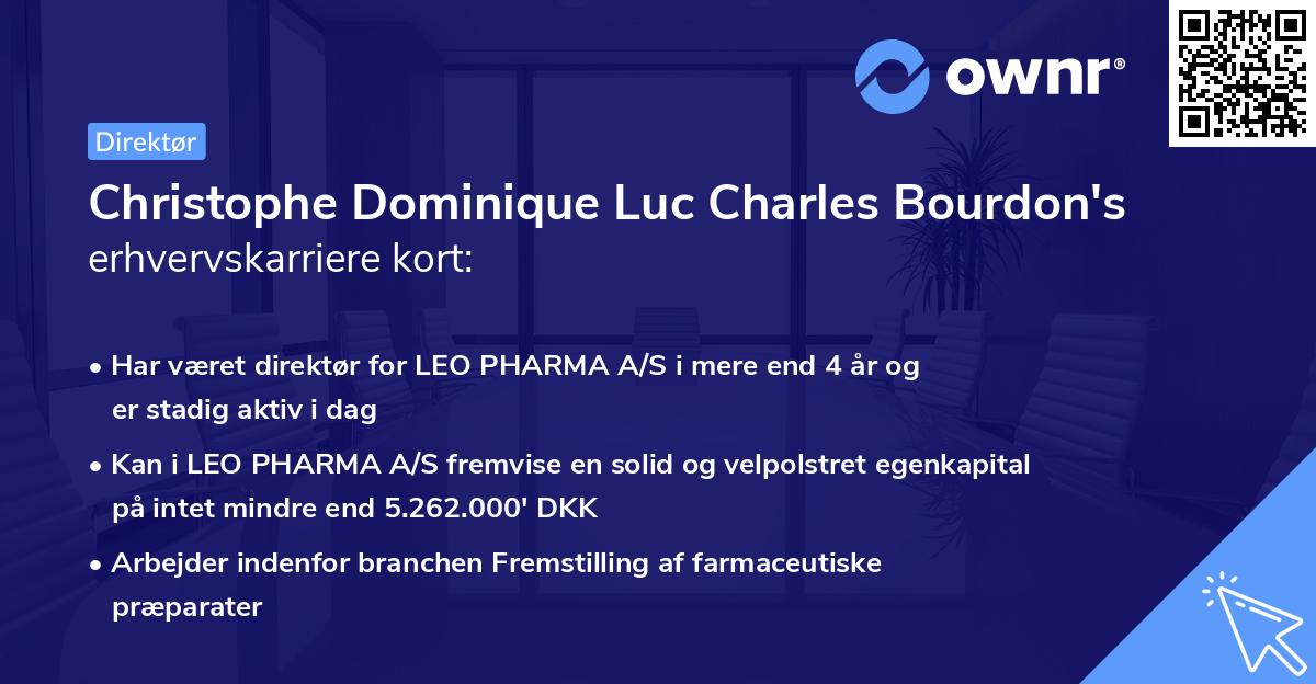 Christophe Dominique Luc Charles Bourdon's erhvervskarriere kort