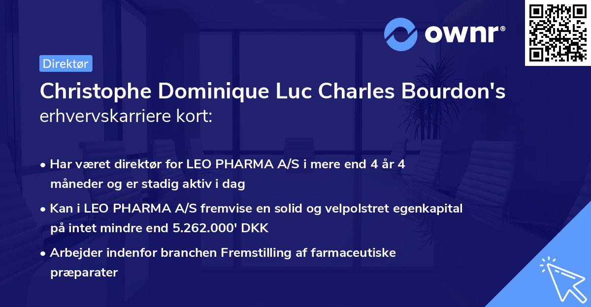Christophe Dominique Luc Charles Bourdon's erhvervskarriere kort