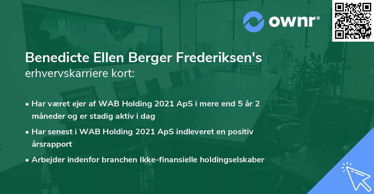 Benedicte Ellen Berger Frederiksen's erhvervskarriere kort