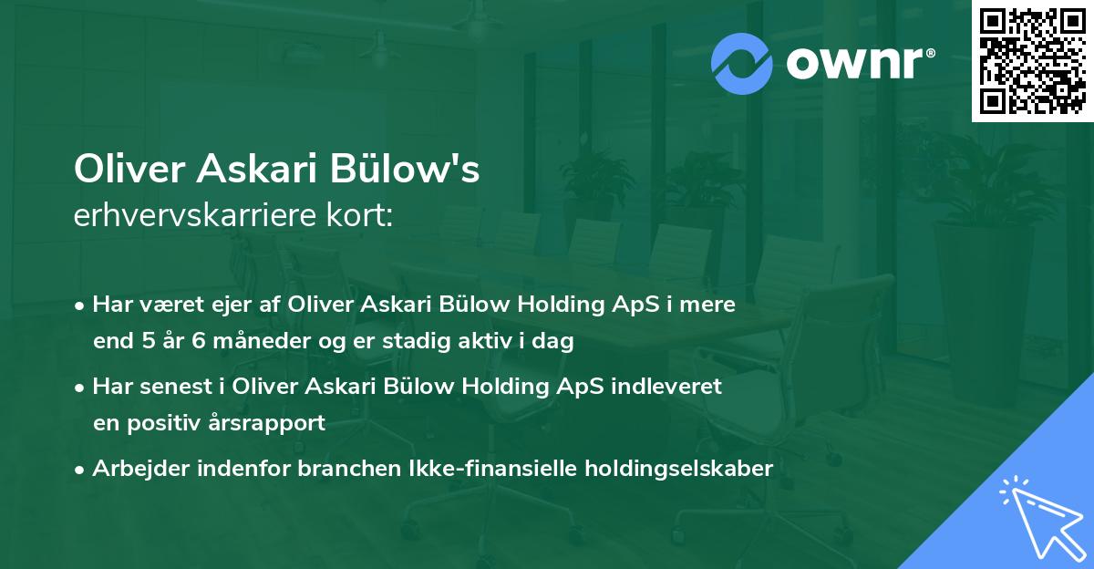 Oliver Askari Bülow's erhvervskarriere kort