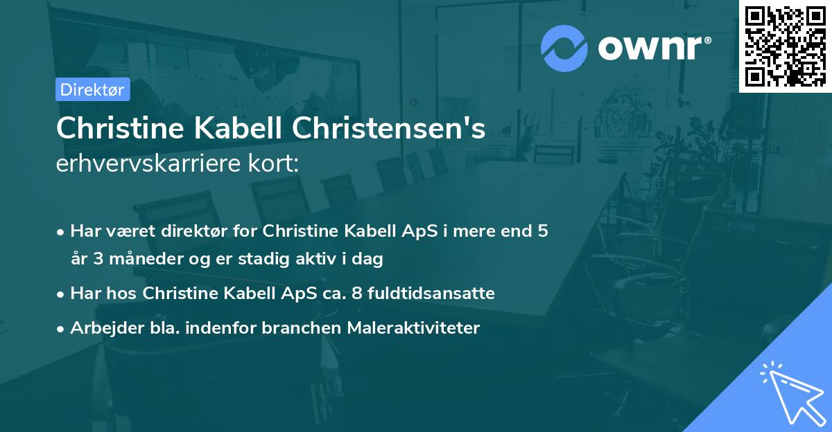 Christine Kabell Christensen's erhvervskarriere kort