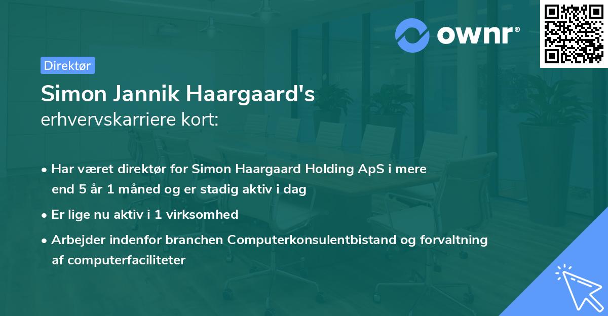 Simon Jannik Haargaard's erhvervskarriere kort