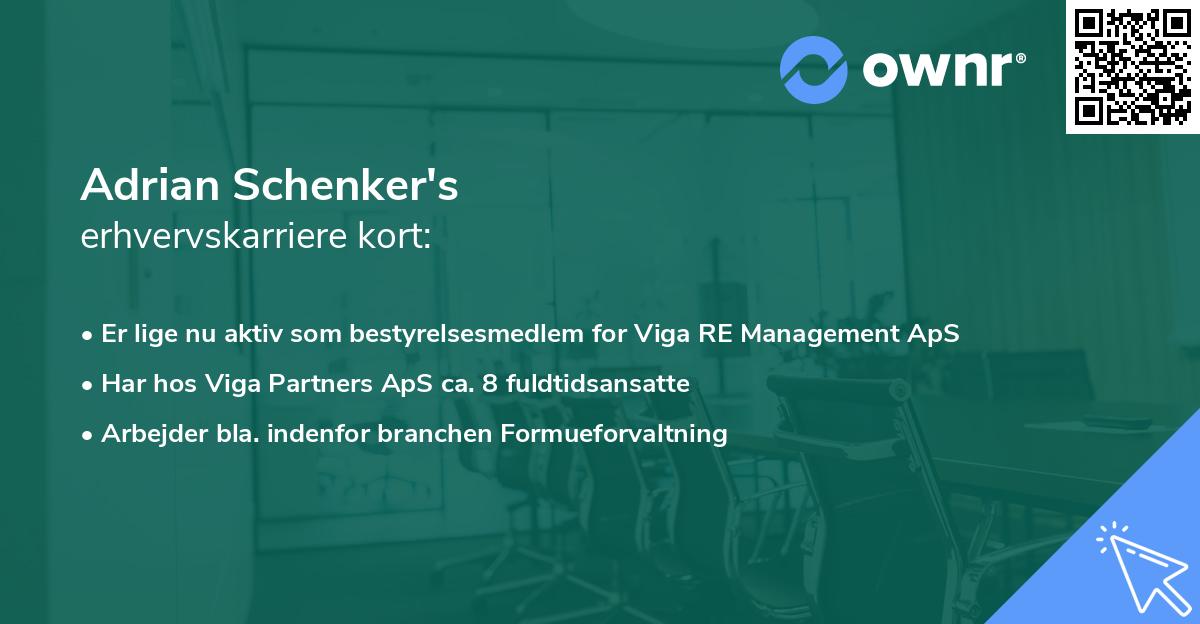 Adrian Schenker's erhvervskarriere kort