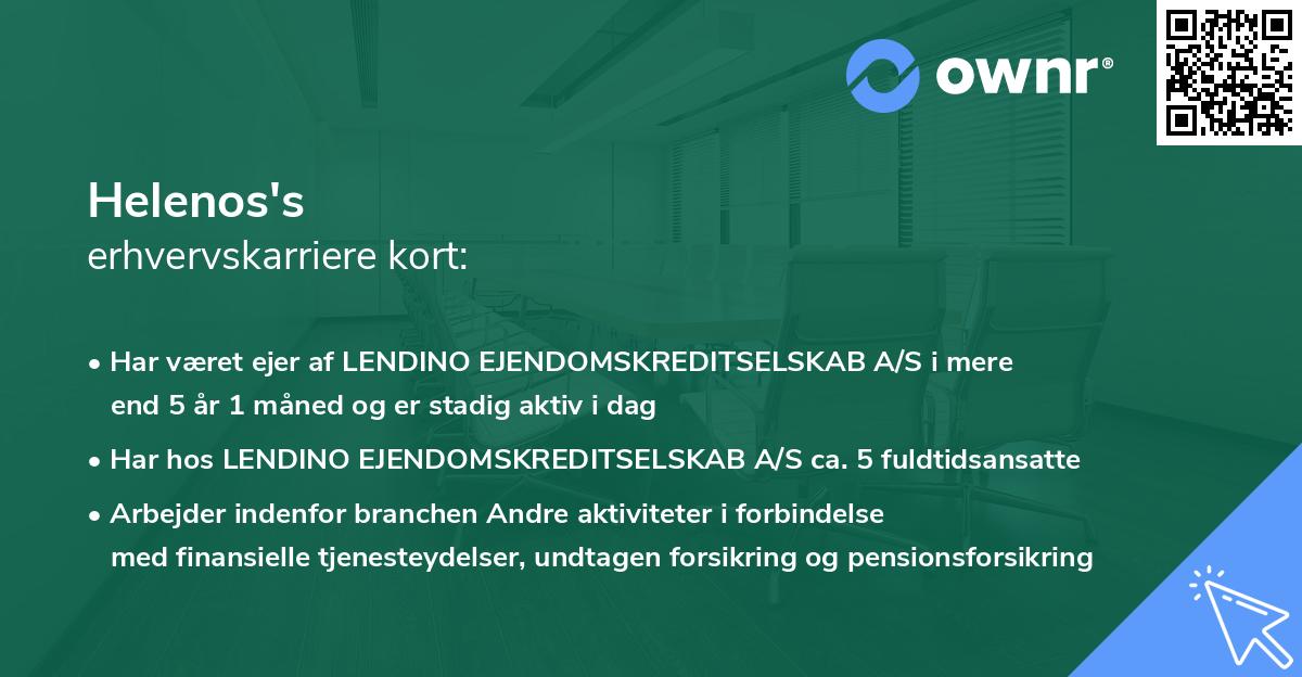 Helenos's erhvervskarriere kort