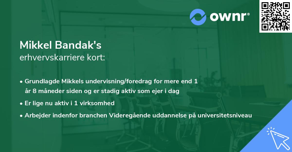 Mikkel Bandak's erhvervskarriere kort
