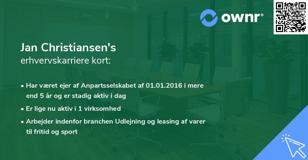 Jan Christiansen's erhvervskarriere kort