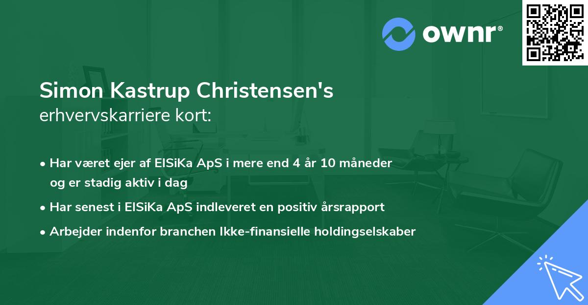 Simon Kastrup Christensen's erhvervskarriere kort