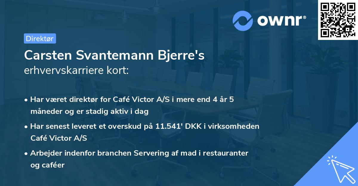 Carsten Svantemann Bjerre's erhvervskarriere kort