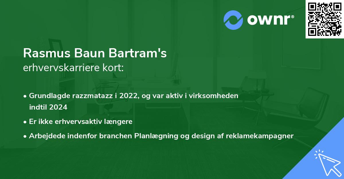 Rasmus Baun Bartram's erhvervskarriere kort
