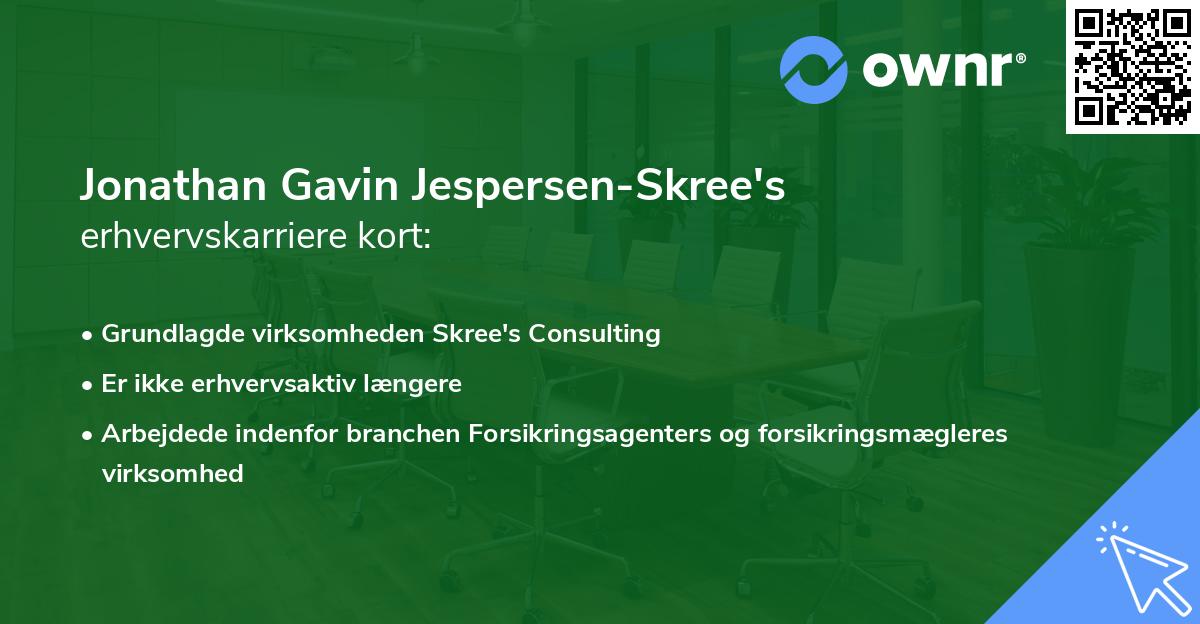 Jonathan Gavin Jespersen-Skree's erhvervskarriere kort