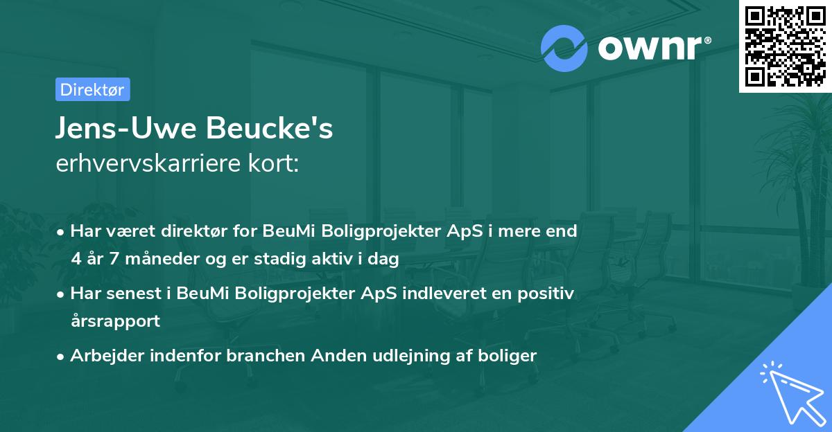 Jens-Uwe Beucke's erhvervskarriere kort