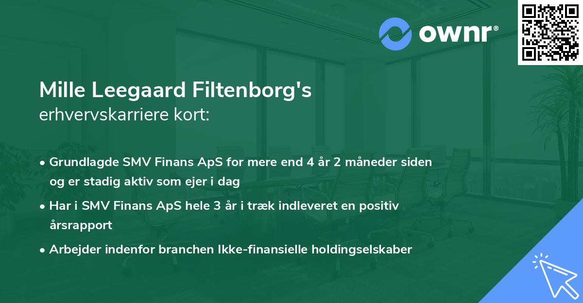 Mille Leegaard Filtenborg's erhvervskarriere kort