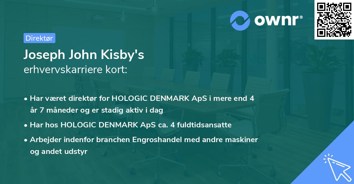 Joseph John Kisby's erhvervskarriere kort