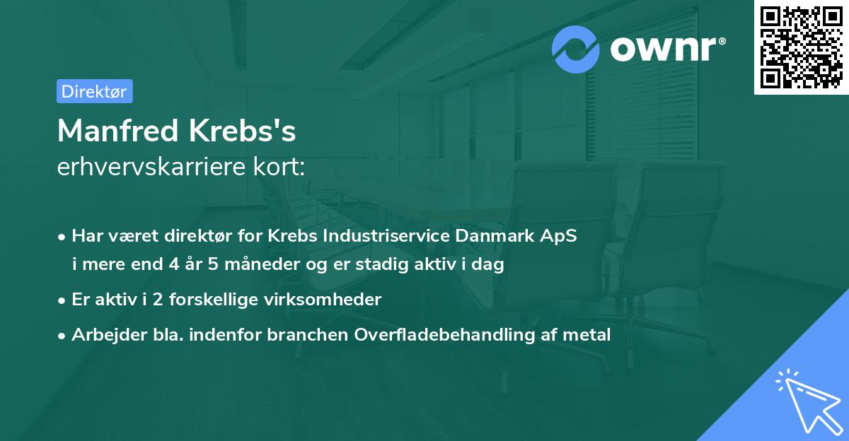 Manfred Krebs's erhvervskarriere kort