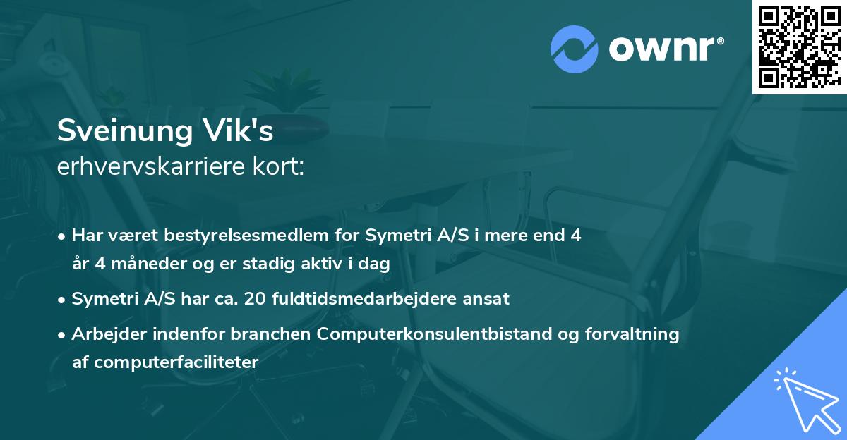 Sveinung Vik's erhvervskarriere kort