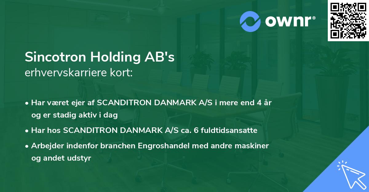Sincotron Holding AB's erhvervskarriere kort