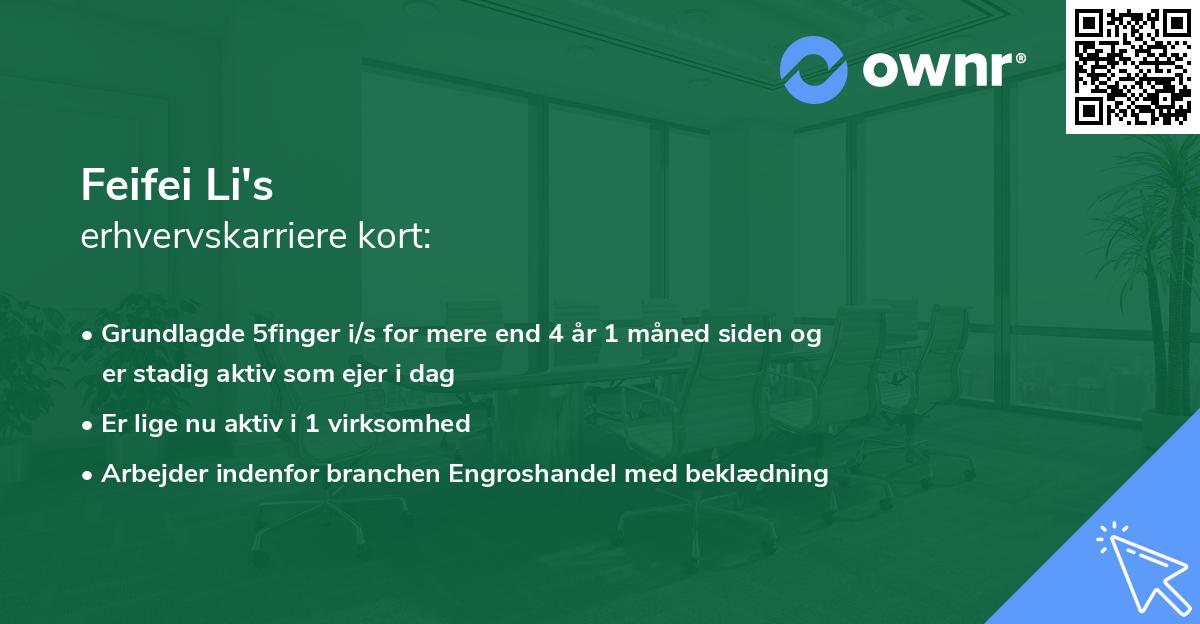 Feifei Li's erhvervskarriere kort