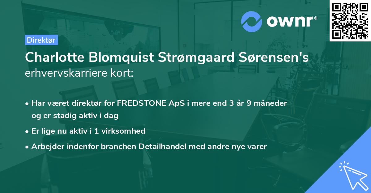 Charlotte Blomquist Strømgaard Sørensen's erhvervskarriere kort