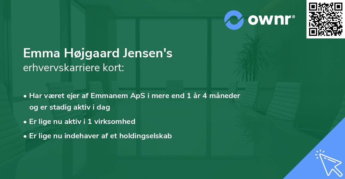 Emma Højgaard Jensen's erhvervskarriere kort