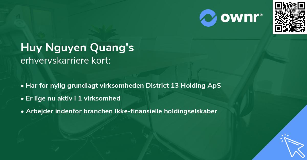 Huy Nguyen Quang's erhvervskarriere kort