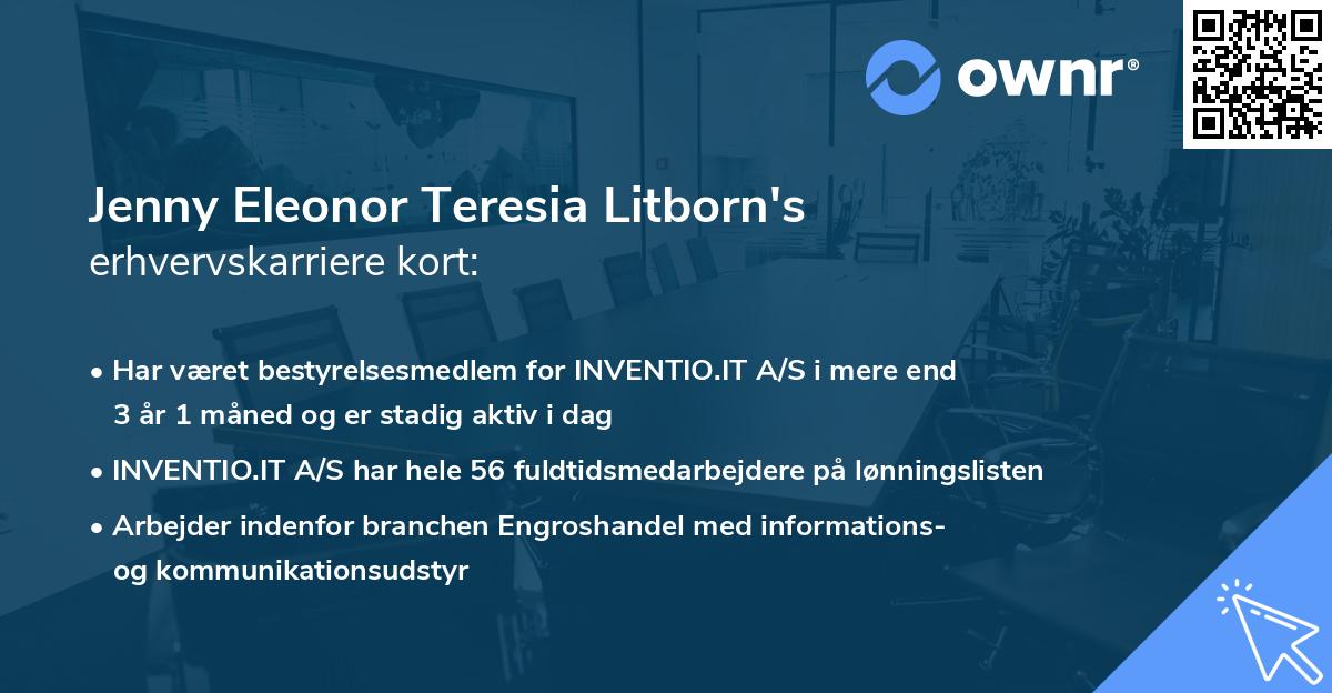 Jenny Eleonor Teresia Litborn's erhvervskarriere kort
