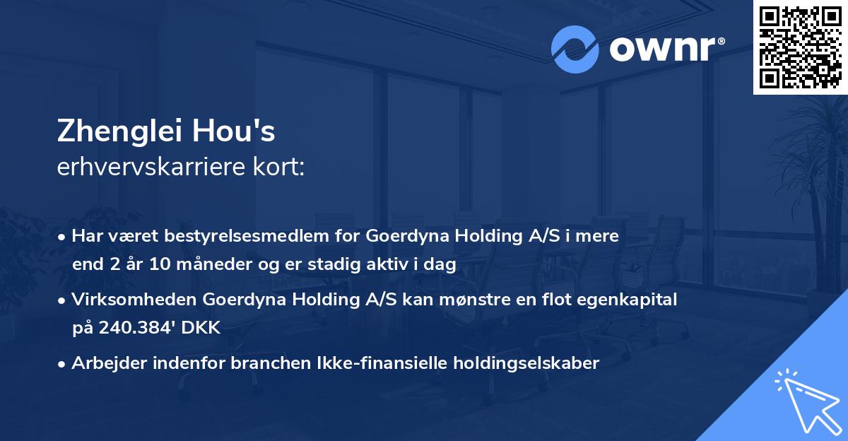 Zhenglei Hou's erhvervskarriere kort