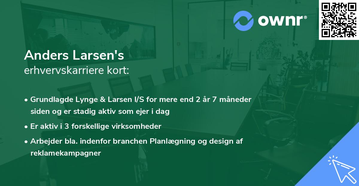Anders Larsen's erhvervskarriere kort