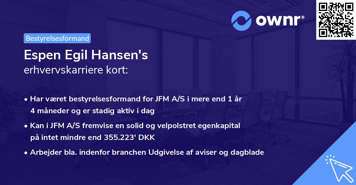 Espen Egil Hansen's erhvervskarriere kort