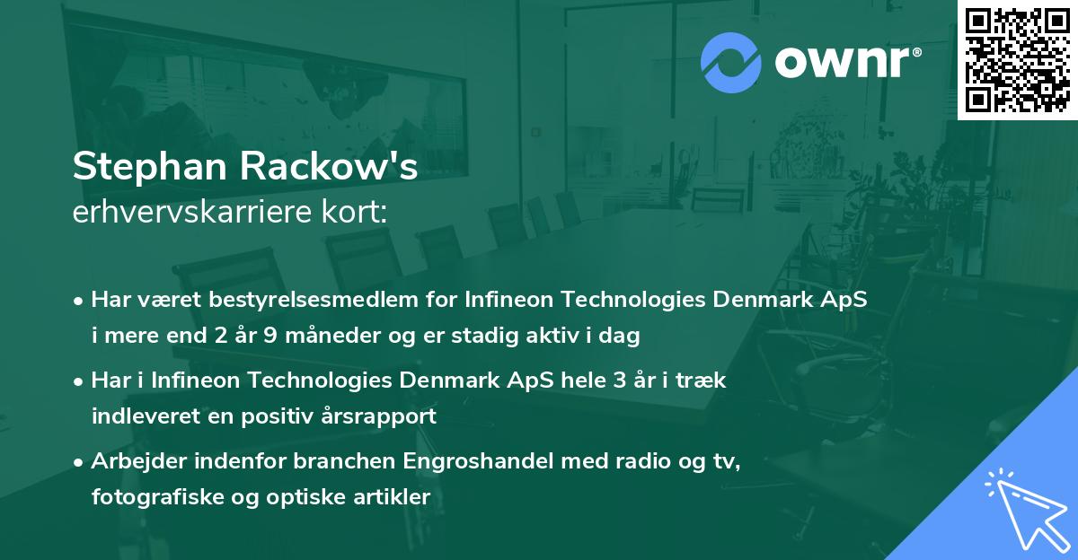 Stephan Rackow's erhvervskarriere kort