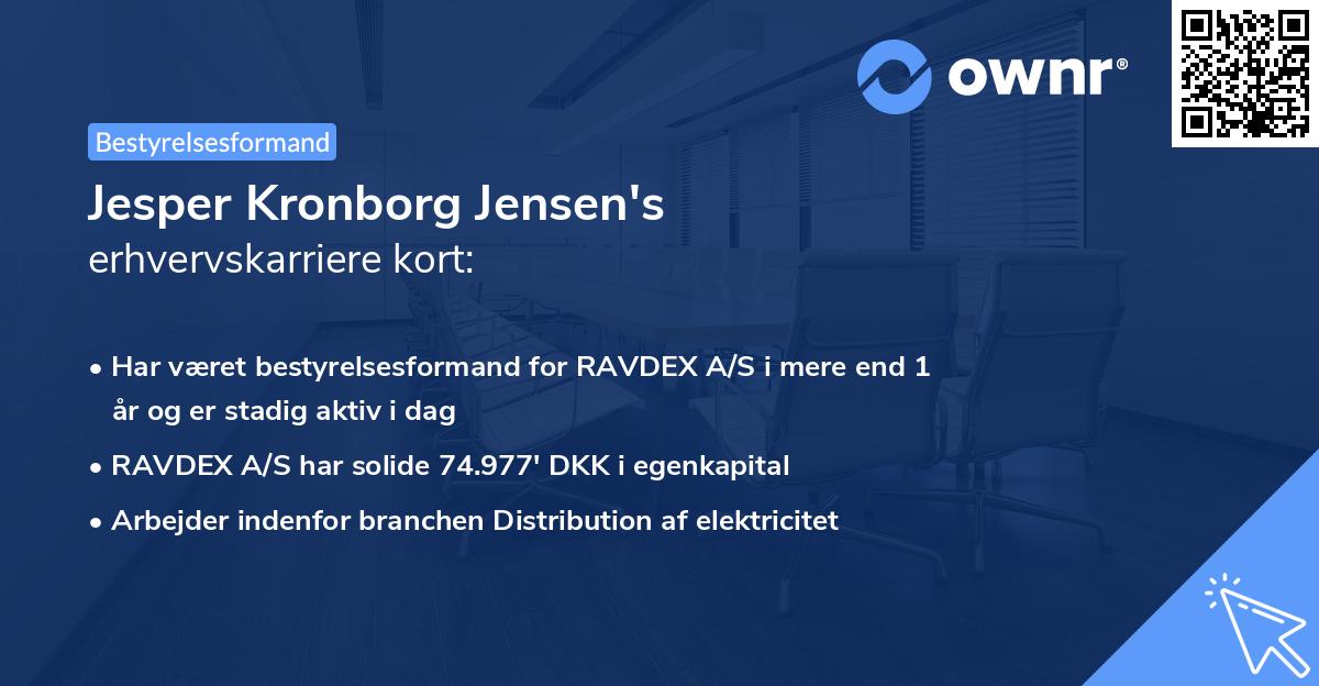Jesper Kronborg Jensen's erhvervskarriere kort