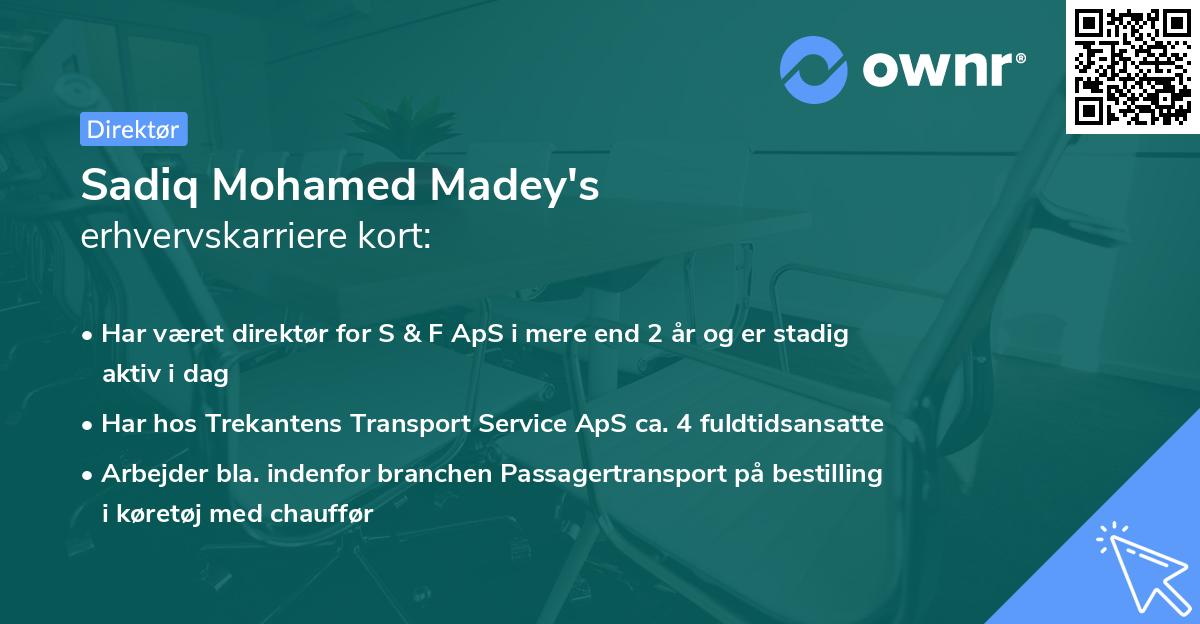Sadiq Mohamed Madey's erhvervskarriere kort