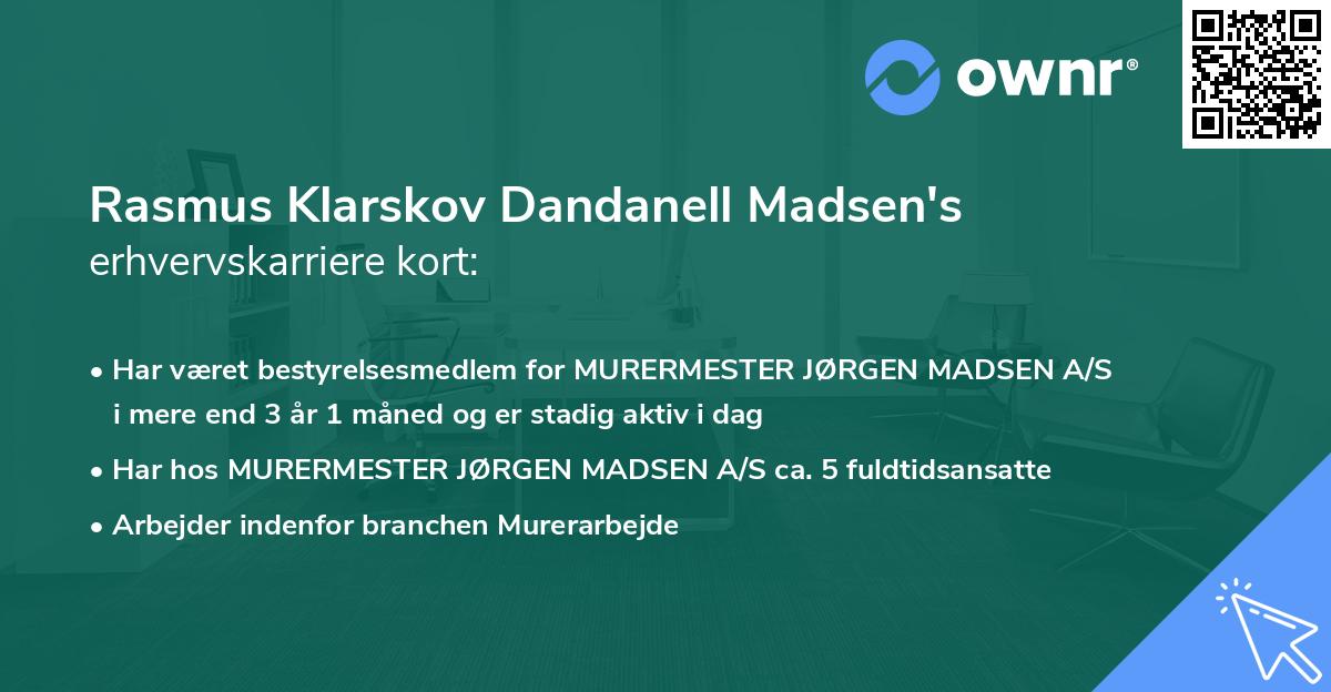 Rasmus Klarskov Dandanell Madsen's erhvervskarriere kort