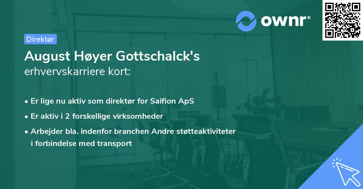 August Høyer Gottschalck's erhvervskarriere kort