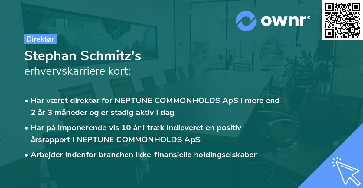 Stephan Schmitz's erhvervskarriere kort