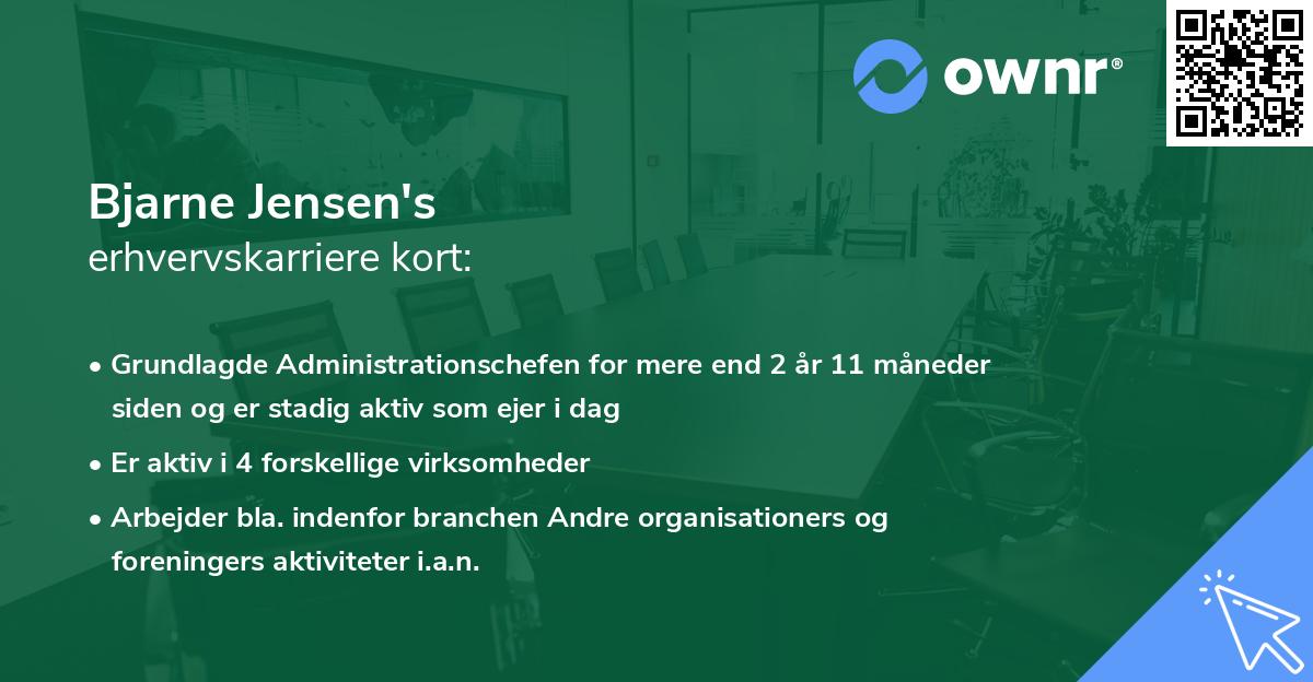 Bjarne Jensen's erhvervskarriere kort
