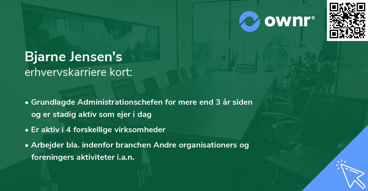 Bjarne Jensen's erhvervskarriere kort