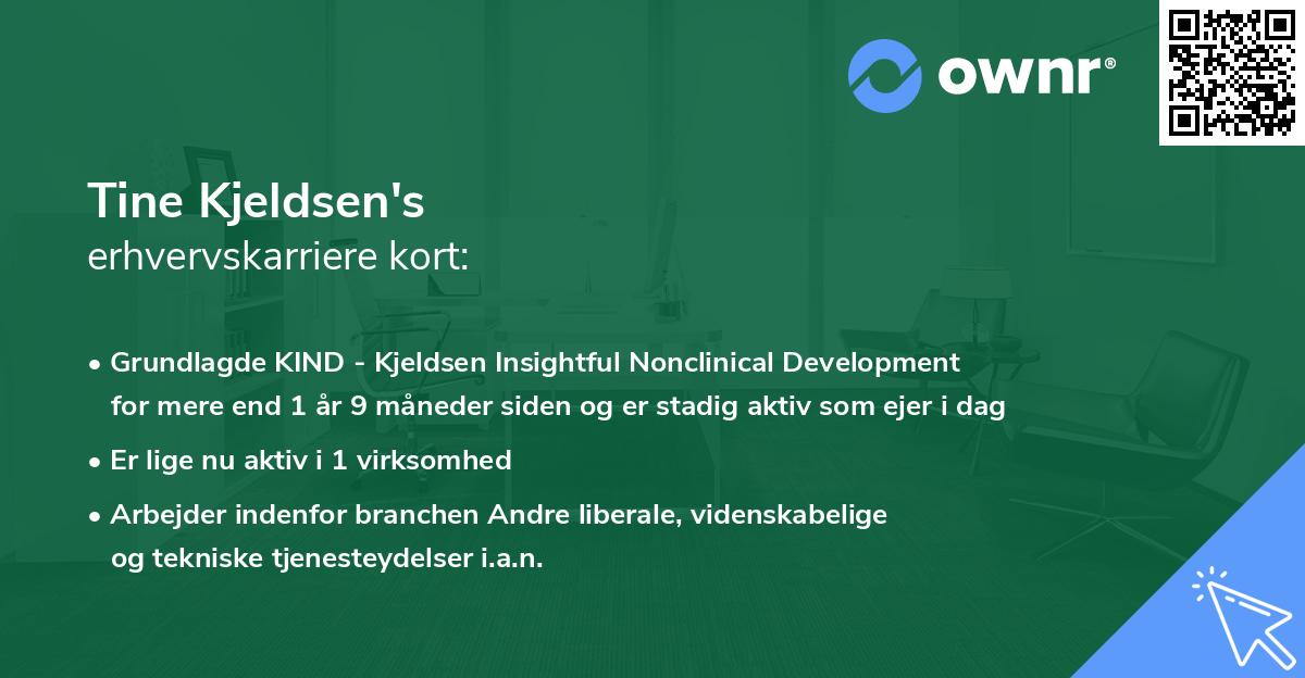 Tine Kjeldsen's erhvervskarriere kort