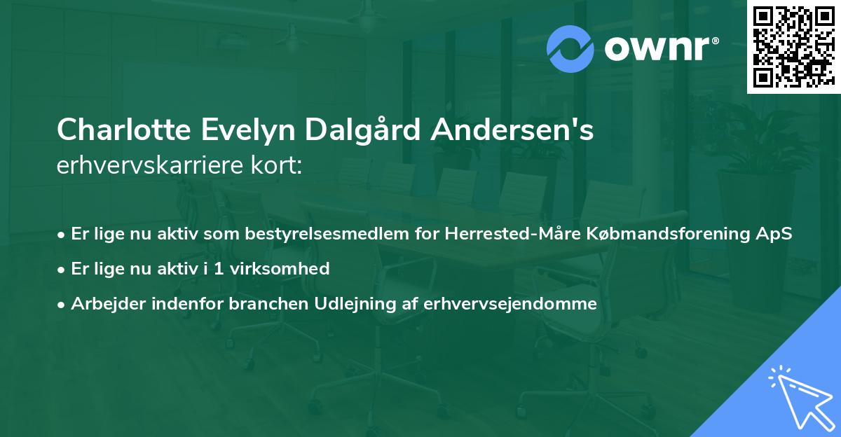 Charlotte Evelyn Dalgård Andersen's erhvervskarriere kort