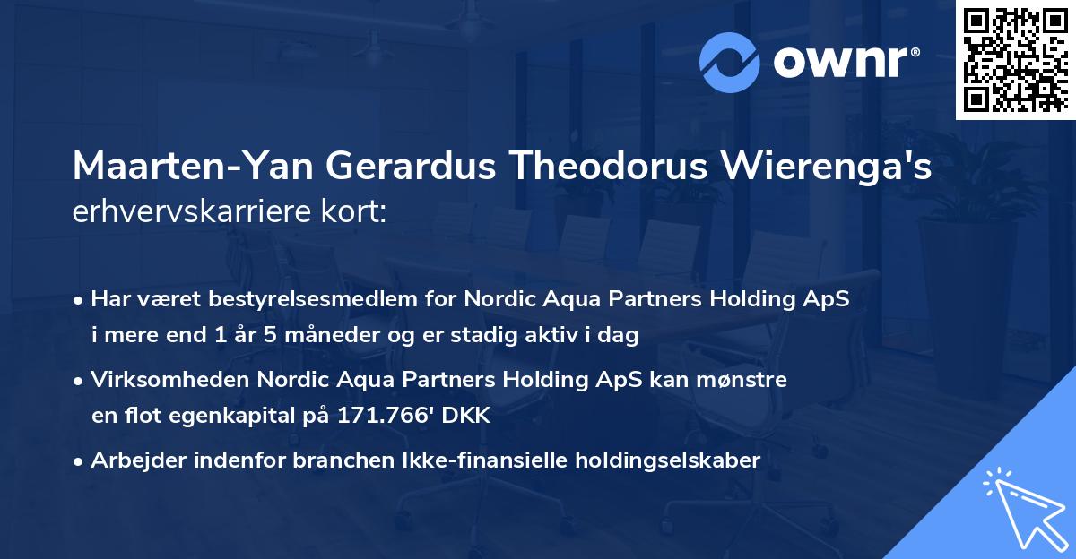 Maarten-Yan Gerardus Theodorus Wierenga's erhvervskarriere kort