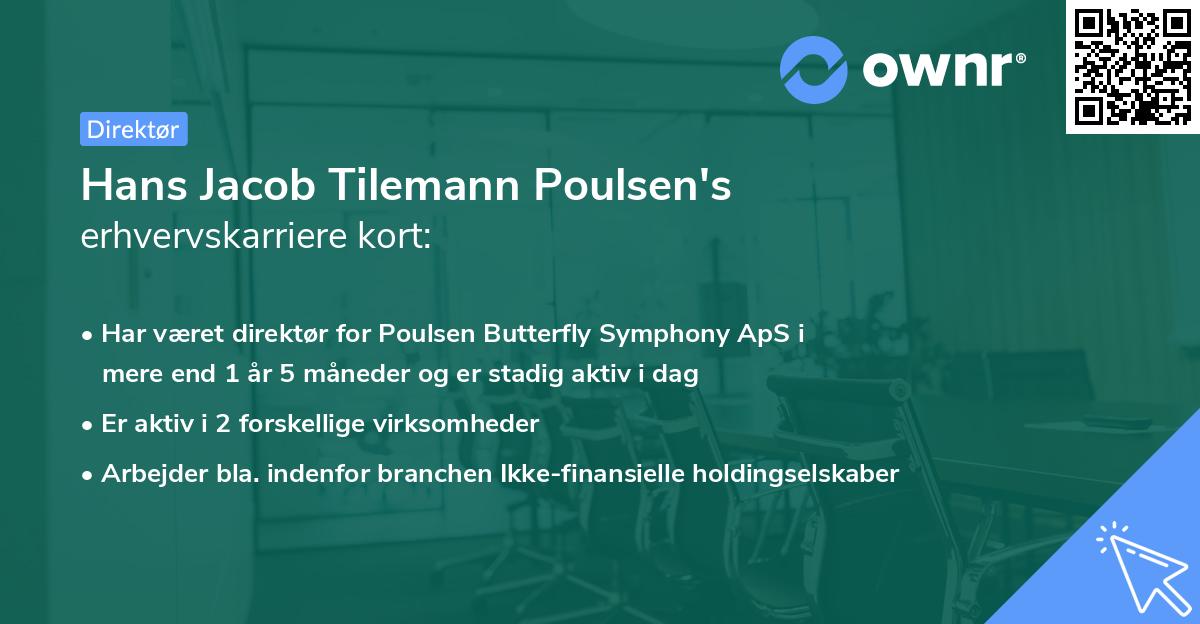 Hans Jacob Tilemann Poulsen's erhvervskarriere kort