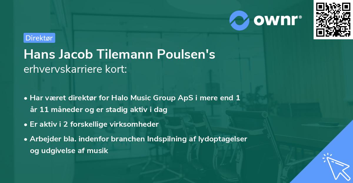 Hans Jacob Tilemann Poulsen's erhvervskarriere kort