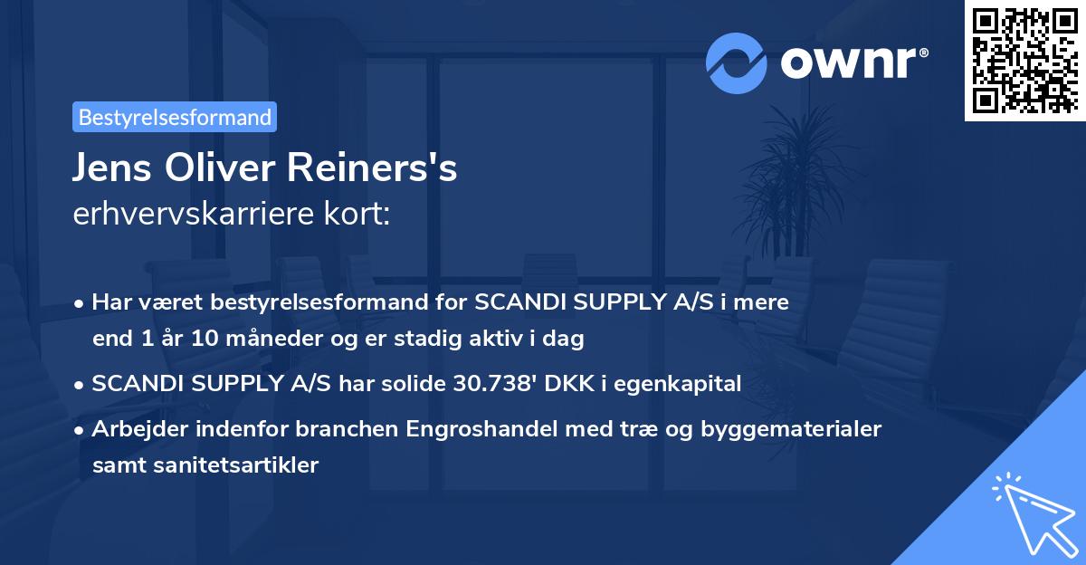 Jens Oliver Reiners's erhvervskarriere kort