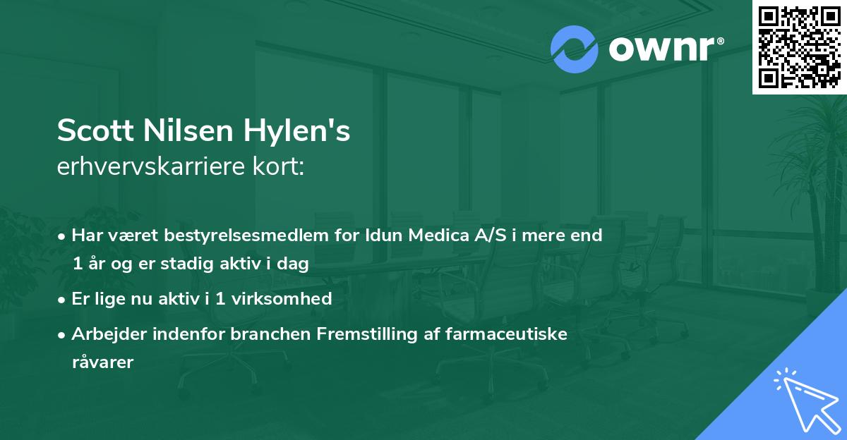 Scott Nilsen Hylen's erhvervskarriere kort