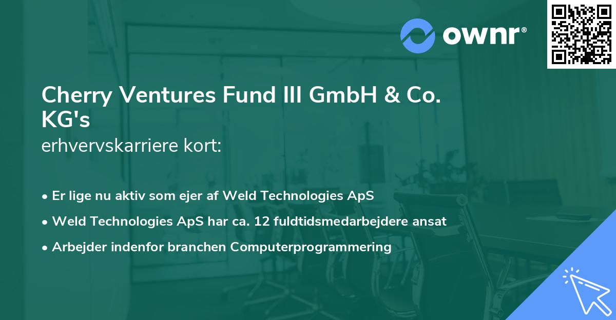 Cherry Ventures Fund III GmbH & Co. KG's erhvervskarriere kort