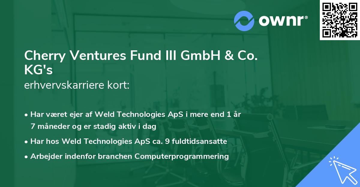 Cherry Ventures Fund III GmbH & Co. KG's erhvervskarriere kort