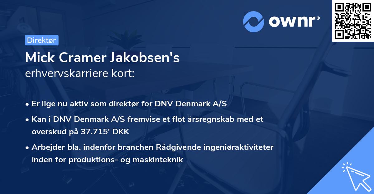 Mick Cramer Jakobsen's erhvervskarriere kort