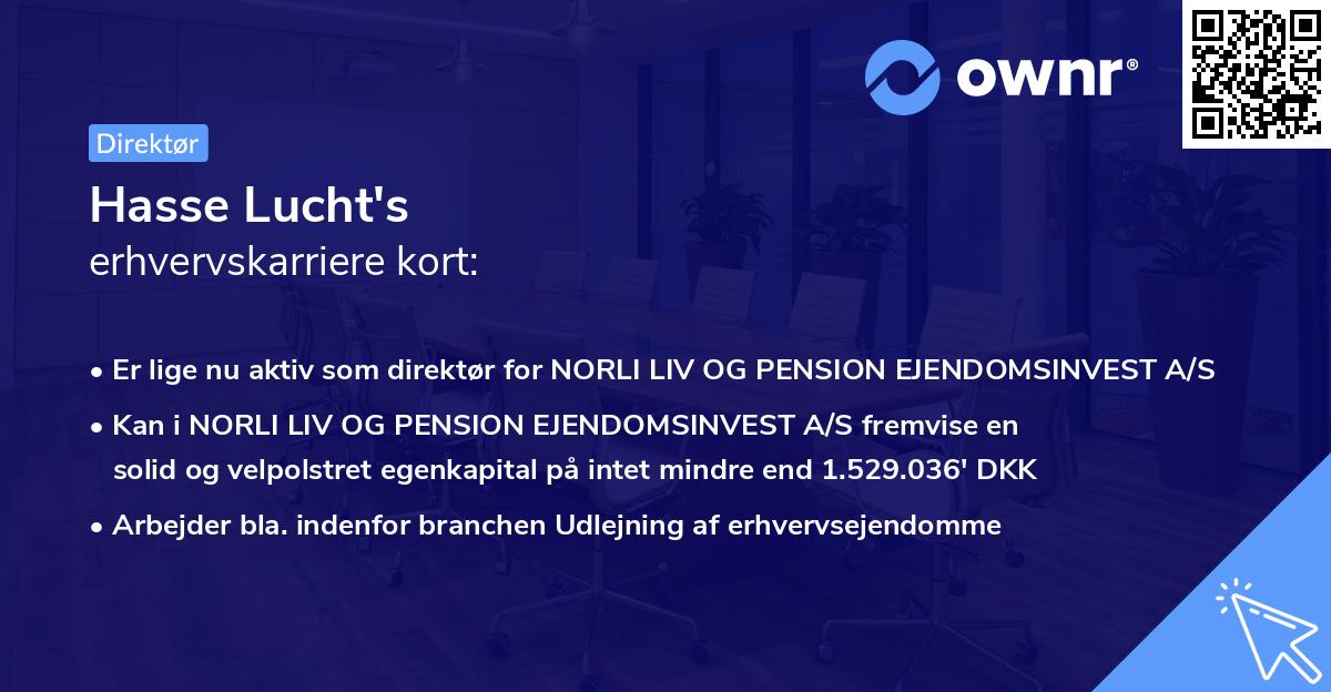 Hasse Lucht's erhvervskarriere kort