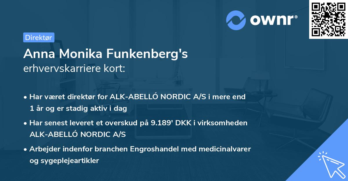 Anna Monika Funkenberg's erhvervskarriere kort
