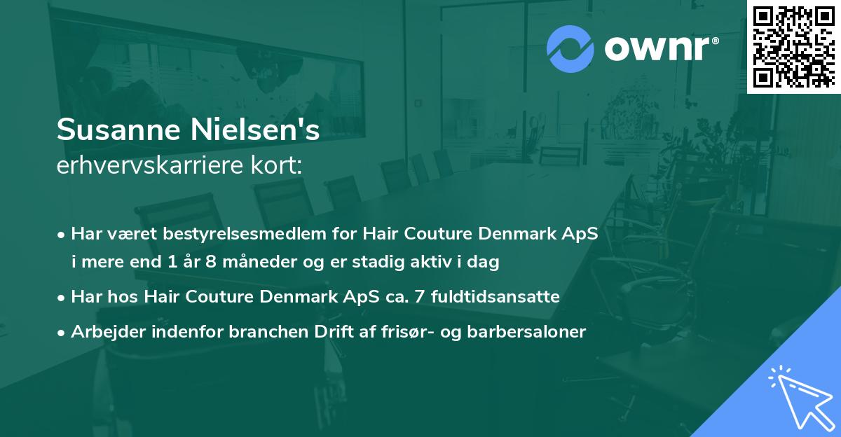 Susanne Nielsen's erhvervskarriere kort